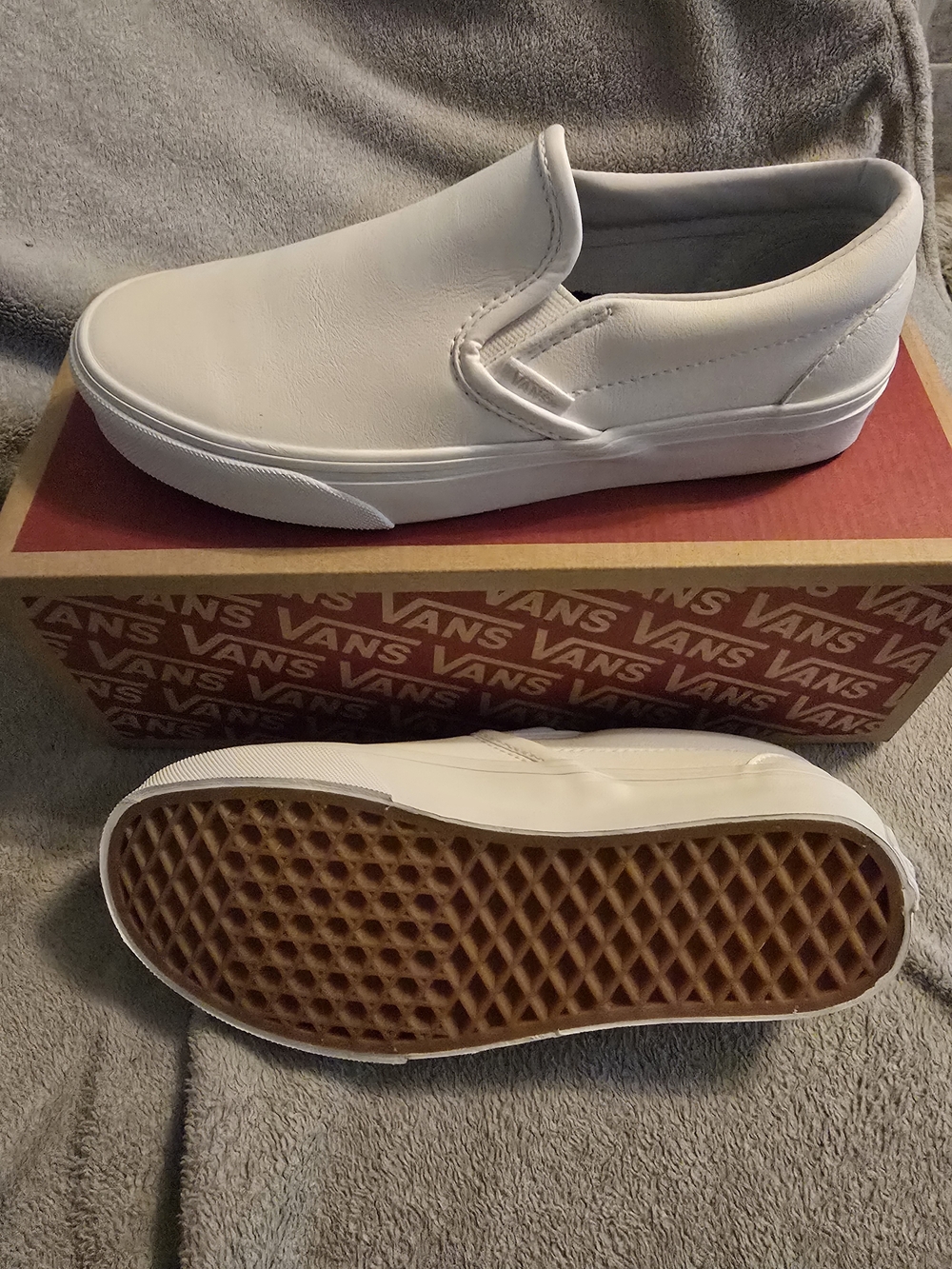 Vans Classic Slip-On Leather Sneakers - White